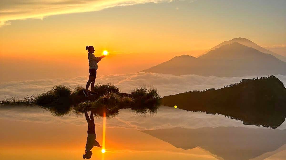 Mount Batur sunrise view and natural hot spring in Bali